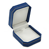 Blue Leatherette Brooch/ Pendant/ Earrings Octagonal Jewellery Box