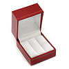 Burgundy Red Leatherette Two Ring Or Stud Earrings Box (The Rings Are Not Included)