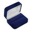 Luxury Dark Blue Velour Wedding Two Ring Box (Rings Are Not Included)
