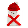 Red/ White Velour Christmas Snowman Jewellery Box For Ring/ Stud Earrings
