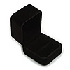 Square Black Velour Ring/ Stud Earring Gift Box