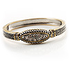 Two-Tone Thin Vintage Crystal Hinge Bangle