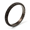 Stylish Metal Mesh Bangle Bracelet (Black Tone)