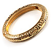 Antique Gold Vintage Inspired Hinged Bangle Bracelet