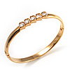 Thin Gold Tone CZ Bangle Bracelet