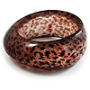 Animal Print Chunky Glittering Resin Bangle(Tiger Print)