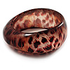 Animal Print Chunky Glittering Resin Bangle(Leopard Print)