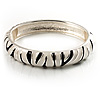 Zebra Print Enamel Thin Hinged Bangle Bracelet (Black&White) - up to 17cm Length