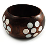 Chunky Wide Wood Shell Bangle