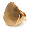 Chunky Asymmetrical Gold Tone Hinged Fashion Bangle