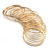 Gold & Silver Tone Slim Textured Metal Bangles - Set of 50Pcs