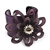 Violet Wide Acrylic Floral Cuff Bangle