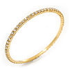 Slim Crystal Slip-On Bangle Bracelet In Gold Plating - up to 18cm Length