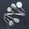 Polished Silver Tone 'Teardrops' Upper Arm, Armlet Bracelet - Adjustable