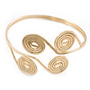 Greek Style Swirl Upper Arm, Armlet Bracelet In Gold Plating - Adjustable