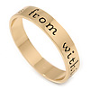 Solid Gold Plated 'Peace comes from within...' Slip-On Bangle - 19cm L