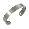 Wide Men Women Copper Magnetic Cuff Bracelet in Pewter Finish with Two Magnets - Adjustable Size - 7½" (19cm )