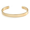 Men Women Copper Magnetic Cuff Bracelet in Gold Finish with Two Magnets - Adjustable Size - 7½" (19cm )