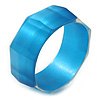Sky Blue Multifaceted Acrylic Bangle Bracelet - (Medium) - up to 19cm L