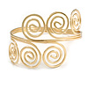 Greek Style Twirl Polished Upper Arm, Armlet Bracelet In Gold Tone - Adjustable
