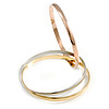 Set of 3 Intertwined Bangles In Silver/ Gold/ Rose Gold - 65mm Inner Diameter