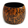 Oversized Chunky Wide Wood Bangle (Copper Brown & Black) - Medium Size