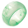Off Round Abstract Watery Green Acrylic Bangle Bracelet - Medium Size