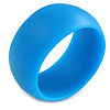 Off Round Acrylic Bangle Bracelet In Sky Blue Matte Finish - Medium Size