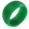 Off Round Acrylic Bangle Bracelet In Green Matte Finish - Medium Size