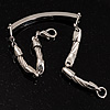 Rhodium Plated Bar & Twisted Rope Fashion Bracelet