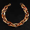 Yellow And Gold Plastic Oval Link Costume Bracelet