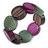 Multicoloured Stretch Resin Bracelet (Purple, Brown & Green)