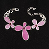 Pink Enamel Floral Bracelet