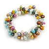 Multicoloured Cultured Freshwater Pearl Flex Bracelet