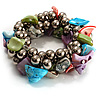 Multi-Coloured Sea Shell Flex Bracelet