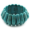 Wide Turquoise Stone Flex Bracelet - 18cm Length