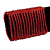 Wide Red Glass Bead Flex Bracelet - up to 19cm wrist