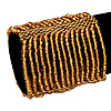 Wide Gold Glass Bead Flex Bracelet - up to 19cm wrist