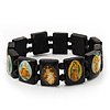 Stretch Dark Brown Wooden Saints Bracelet / Jesus Bracelet / All Saints Bracelet - Up to 20cm Length
