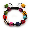 Unisex  Multicoloured Skull Shape Stone Beads Bracelet - Adjustable