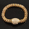 Gold Plated Diamante Mesh Magnetic Bracelet - 19cm Length