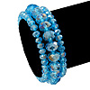 Set Of 3 Sky Blue Glass Flex Bracelets - 18cm Length
