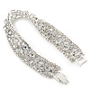 Bridal/ Wedding/ Prom/ Party Swarovski Crystal Bracelet In Rhodium Plating - 17cm Length