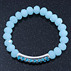Light Blue Mountain Crystal and Swarovski Elements Stretch Bracelet - Up to 20cm Length