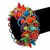 Multicoloured Acrylic Bead, Spike & Chain Flex Bracelet - Up to 19cm length