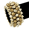 Rock Chick Gold Tone Polished & Matt Plastic Spike Flex Bracelet - 18cm Length