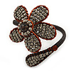 Dark Cappuccino Flower Copper Wire Flex Bracelet