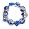 Blue Violet Shell Nugget Flex Bracelet - 18cm L