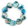 Blue Shell Nugget Flex Bracelet - 18cm L