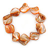 Orange Shell Nugget Flex Bracelet - 18cm L